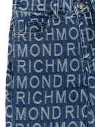 Jeans per bambina John Richmond Junior in denim con effetto jacquard - Rubino Kids