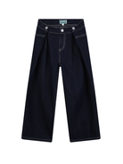Jeans per bambina Kenzo Kids in denim con pieghe - Rubino Kids