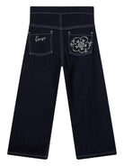 Jeans per bambina Kenzo Kids in denim con pieghe - Rubino Kids