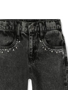 Jeans per bambina Marc Jacobs Kids in denim grigio con decorazione - Rubino Kids