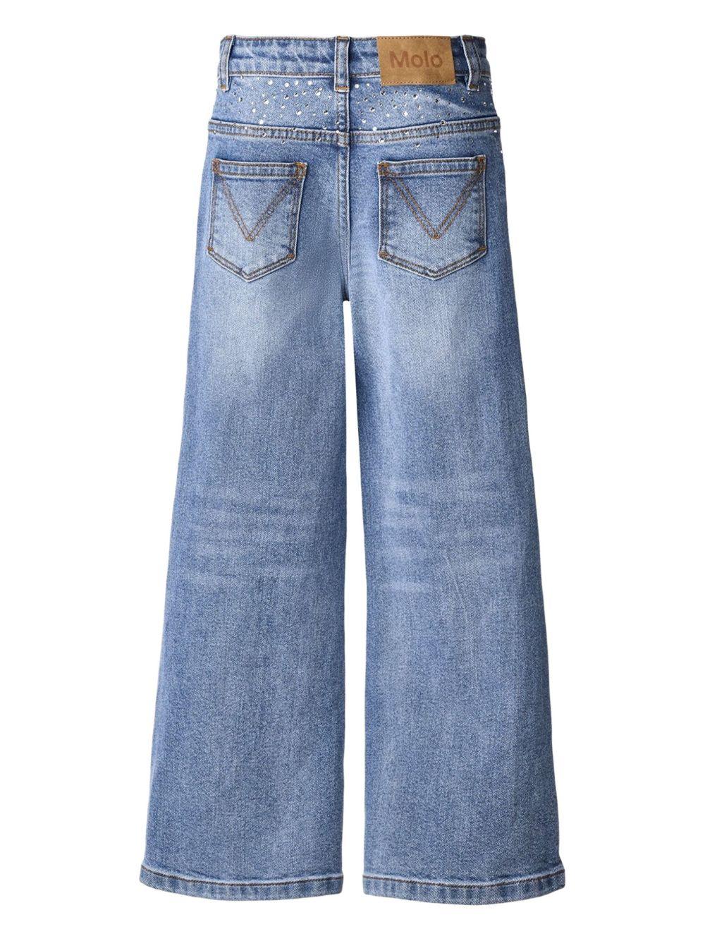 Jeans per bambina Molo Asta in denim con decorazione con strass - Rubino Kids