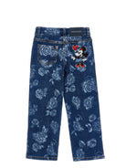 Jeans per bambina Monnalisa x Disney in denim con motivo Minnie Mouse - Rubino Kids