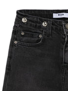Jeans per bambina MSGM Kids in denim nero con borchie sulla cintura - Rubino Kids