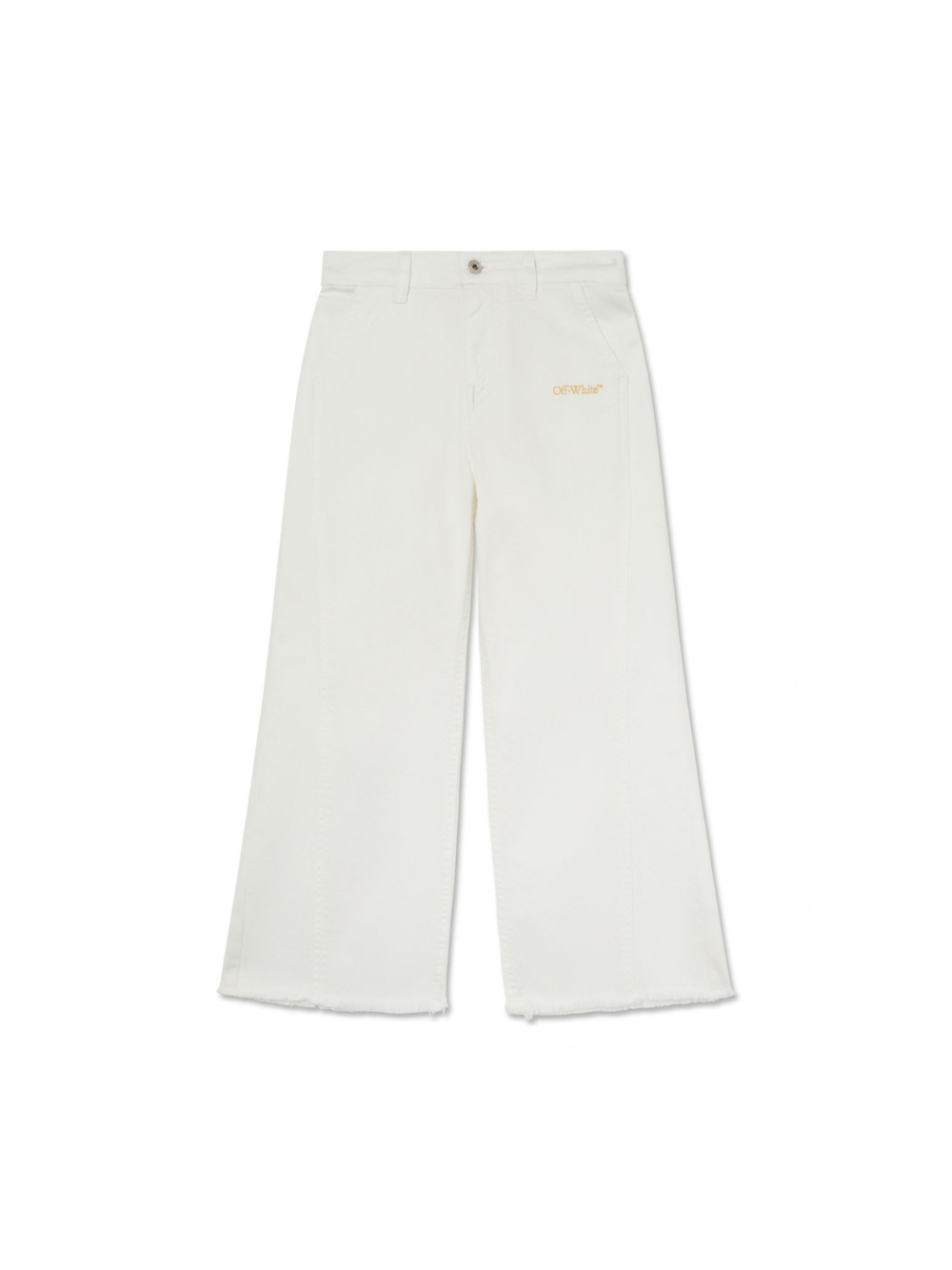 Jeans per bambina Off - White Kids Bookish bianco con orlo sfrangiato - Rubino Kids