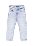 Jeans per bambina Scotch & Soda Kids in denim con applicazione logo - Rubino Kids