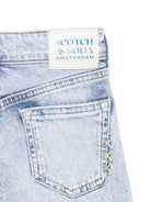 Jeans per bambina Scotch & Soda Kids in denim con applicazione logo - Rubino Kids