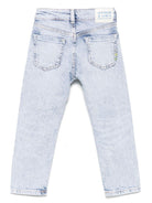 Jeans per bambina Scotch & Soda Kids in denim con applicazione logo - Rubino Kids