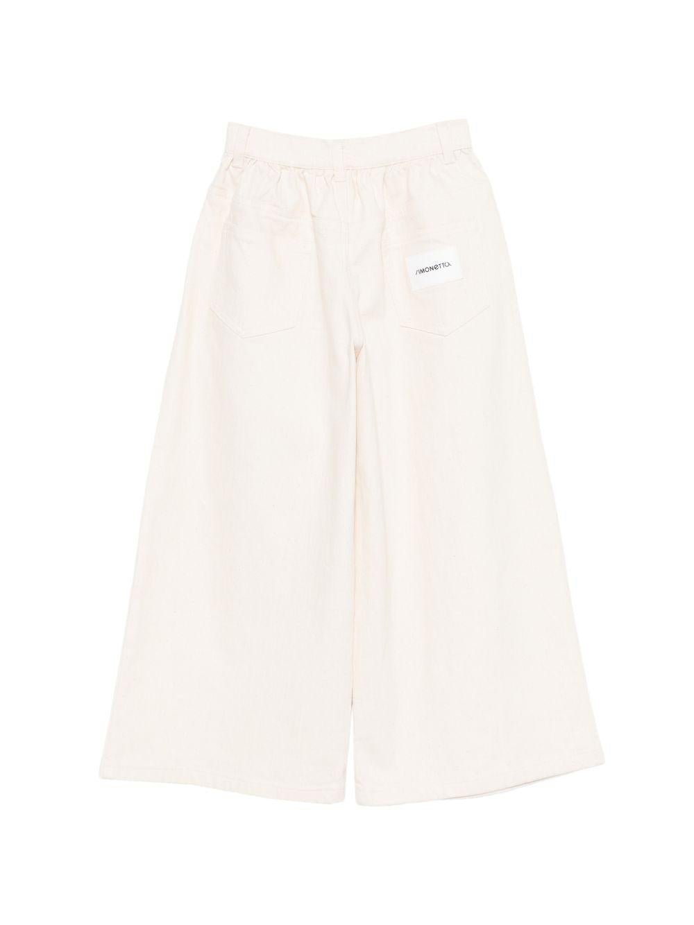 Jeans per bambina Simonetta bianco a gamba ampia - Rubino Kids