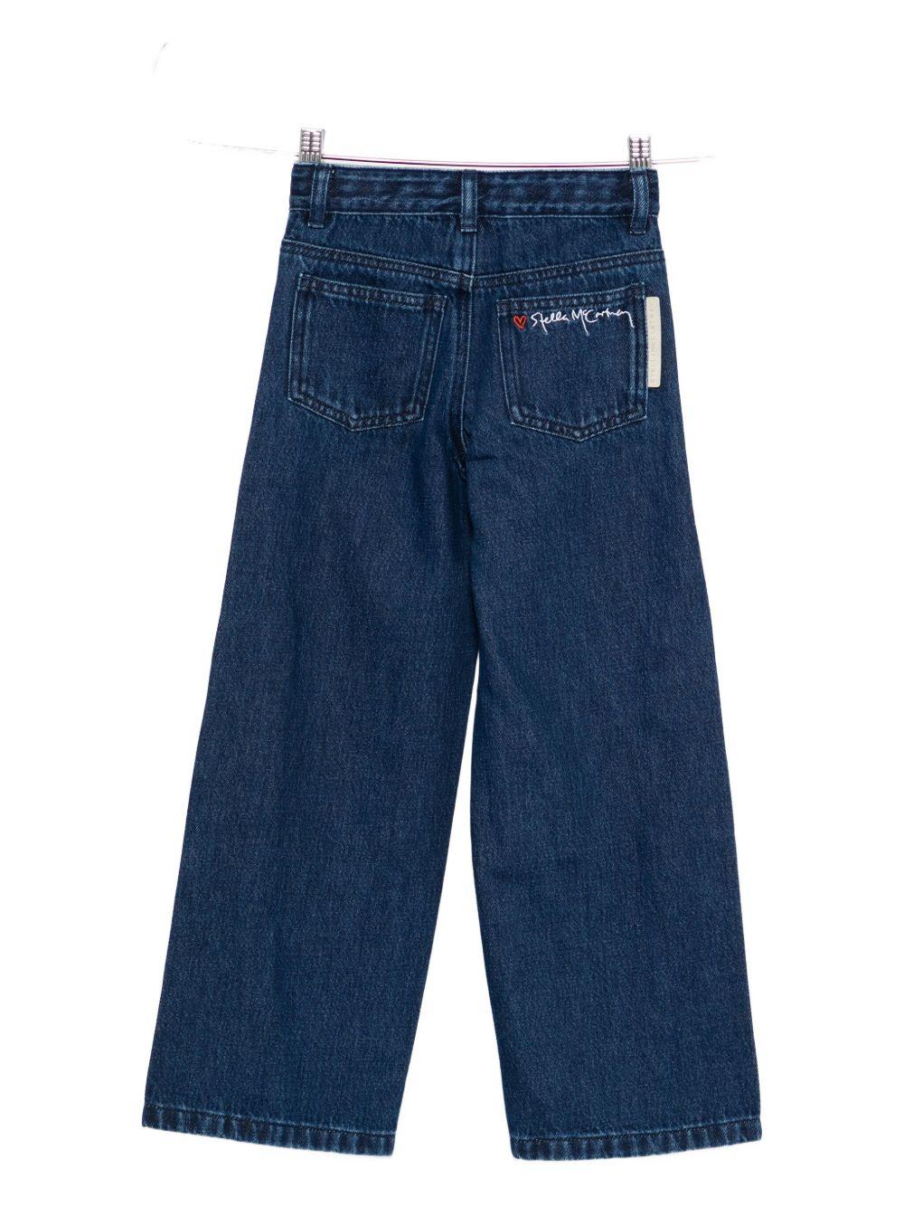 Jeans per bambina Stella McCartney Kids in denim con gamba ampia - Rubino Kids