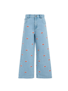 Jeans per bambina Stella McCartney Kids in denim con gamba larga - Rubino Kids