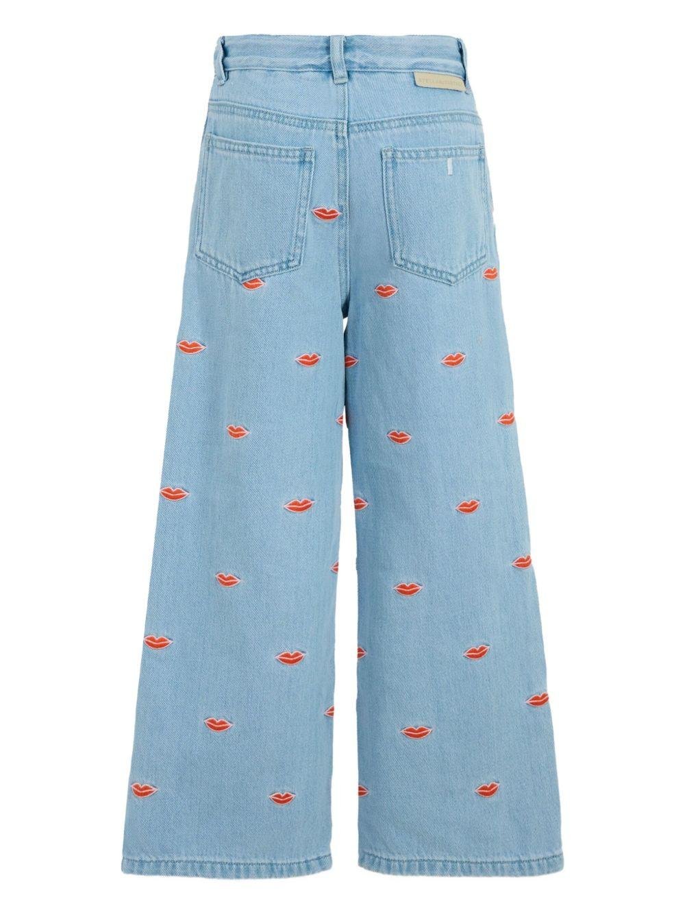 Jeans per bambina Stella McCartney Kids in denim con gamba larga - Rubino Kids