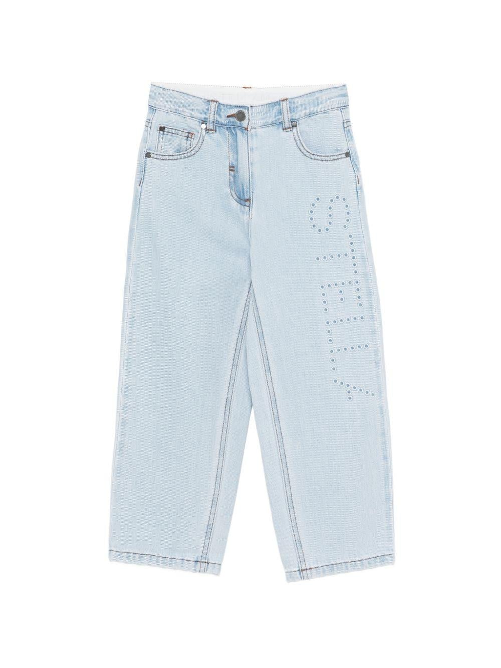 Jeans per bambina Stella McCartney Kids in denim con ricamo - Rubino Kids