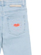 Jeans per bambina Stella McCartney Kids in denim con ricamo sulla tasca posteriore - Rubino Kids