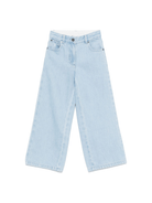 Jeans per bambina Stella McCartney Kids in denim con stampa floreale - Rubino Kids