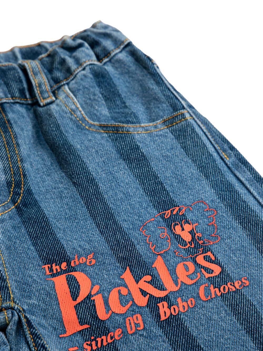 Jeans per bambino Bobo Choses denim con design a righe - Rubino Kids