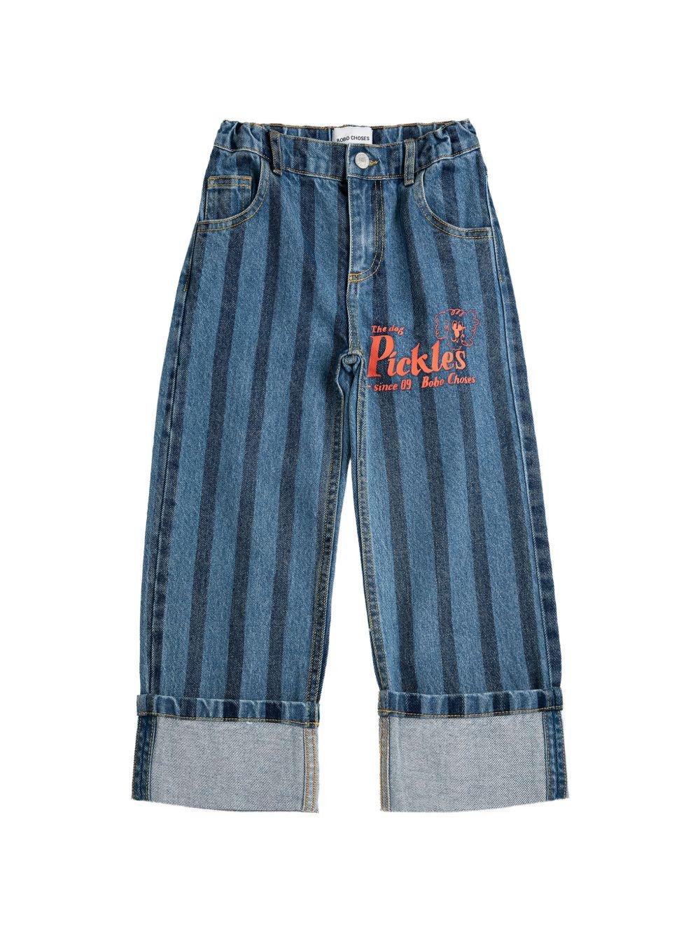 Jeans per bambino Bobo Choses denim con design a righe - Rubino Kids