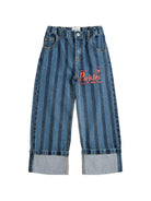 Jeans per bambino Bobo Choses denim con design a righe - Rubino Kids