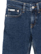 Jeans per bambino Calvin Klein Kids in denim con design a cinque tasche - Rubino Kids