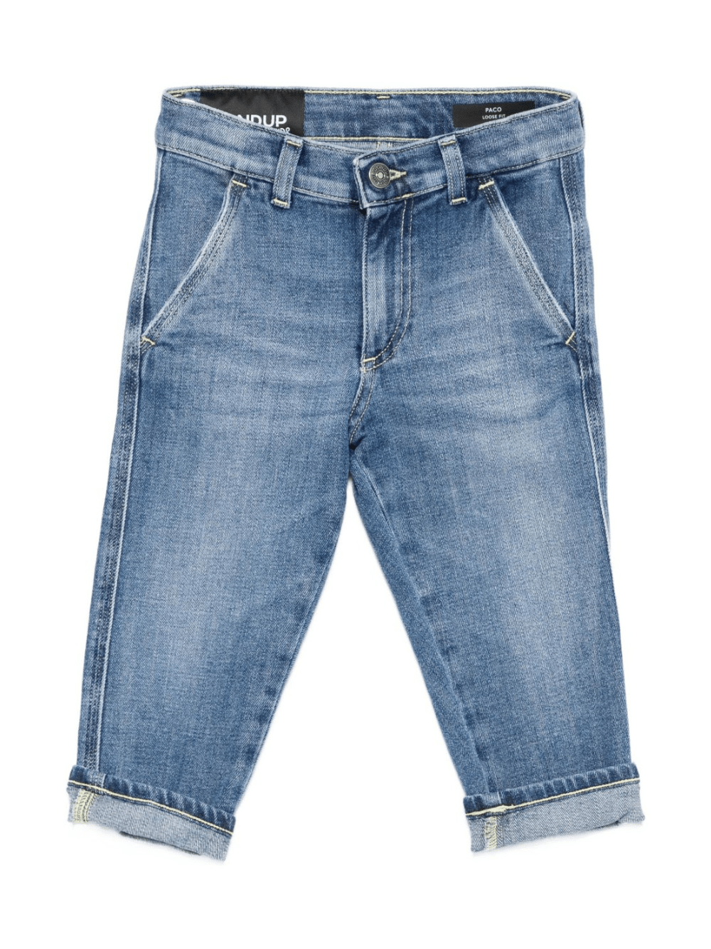 Jeans per bambino DONDUP KIDS in denim con applicazione logo - Rubino Kids