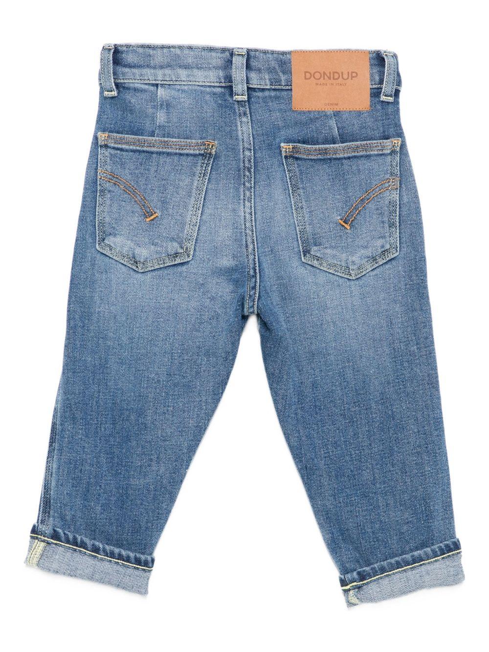Jeans per bambino DONDUP KIDS in denim con applicazione logo - Rubino Kids