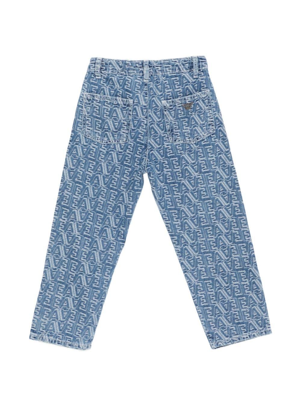 Jeans per bambino Emporio Armani Kids denim con logo lettering - Rubino Kids