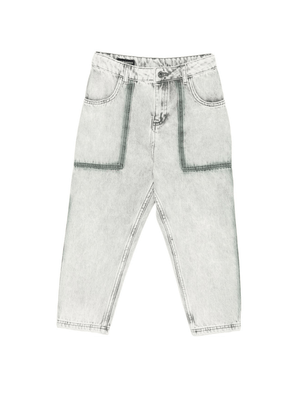 Emporio Armani Kids grey jeans with logo plaque for boys