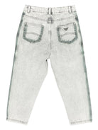 Jeans per bambino Emporio Armani Kids grigio con placca logo - Rubino Kids