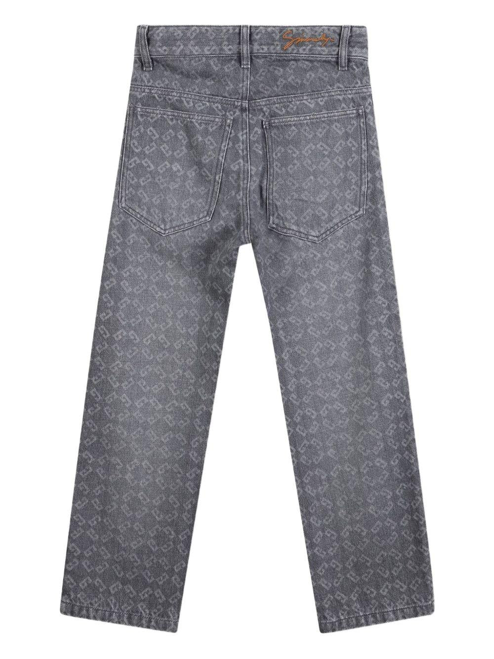 Jeans per bambino Givenchy Kids grigi con logo all - over - Rubino Kids