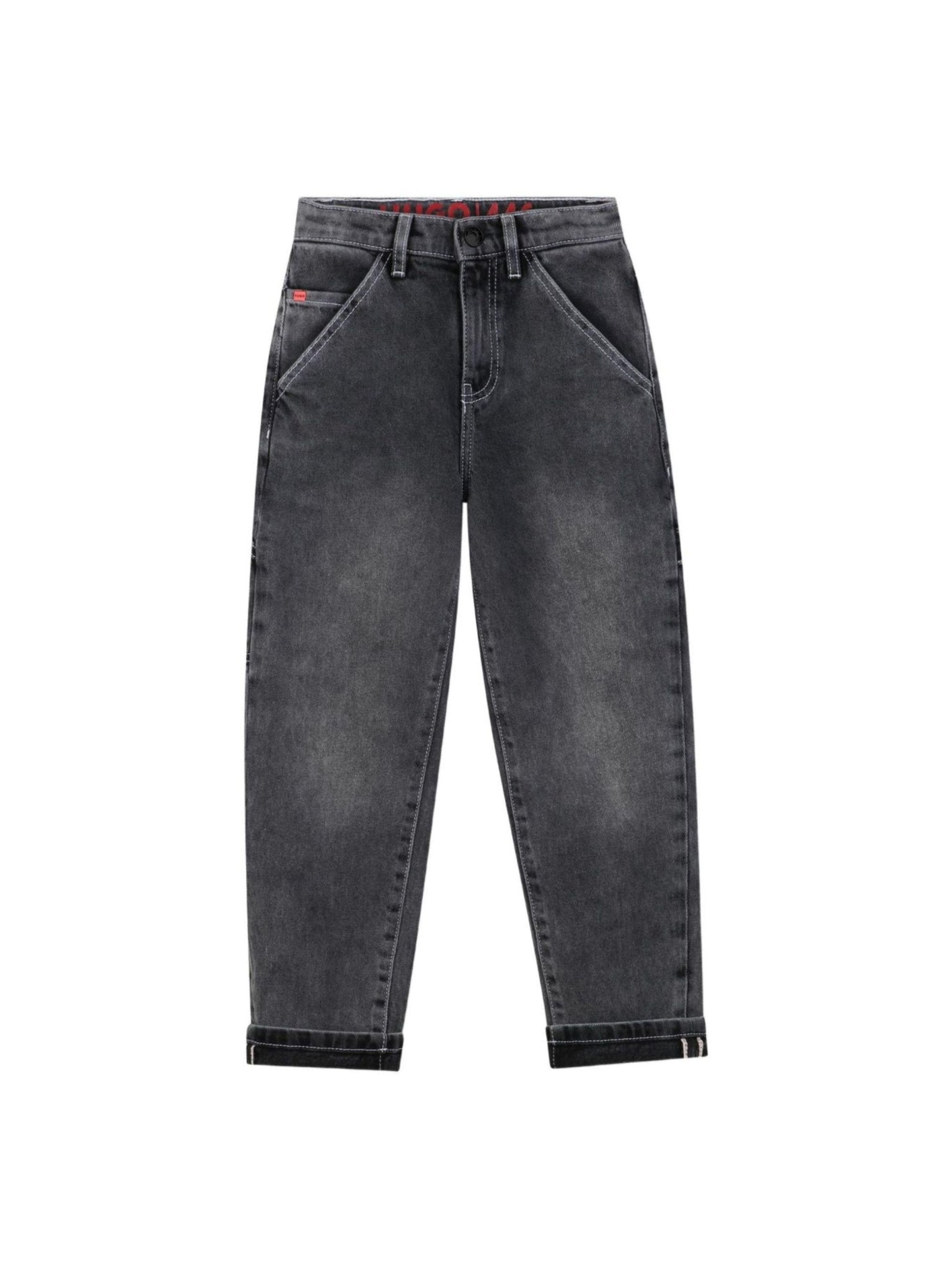 Jeans per bambino Hugo Kids grigi con effetto schiarito - Rubino Kids