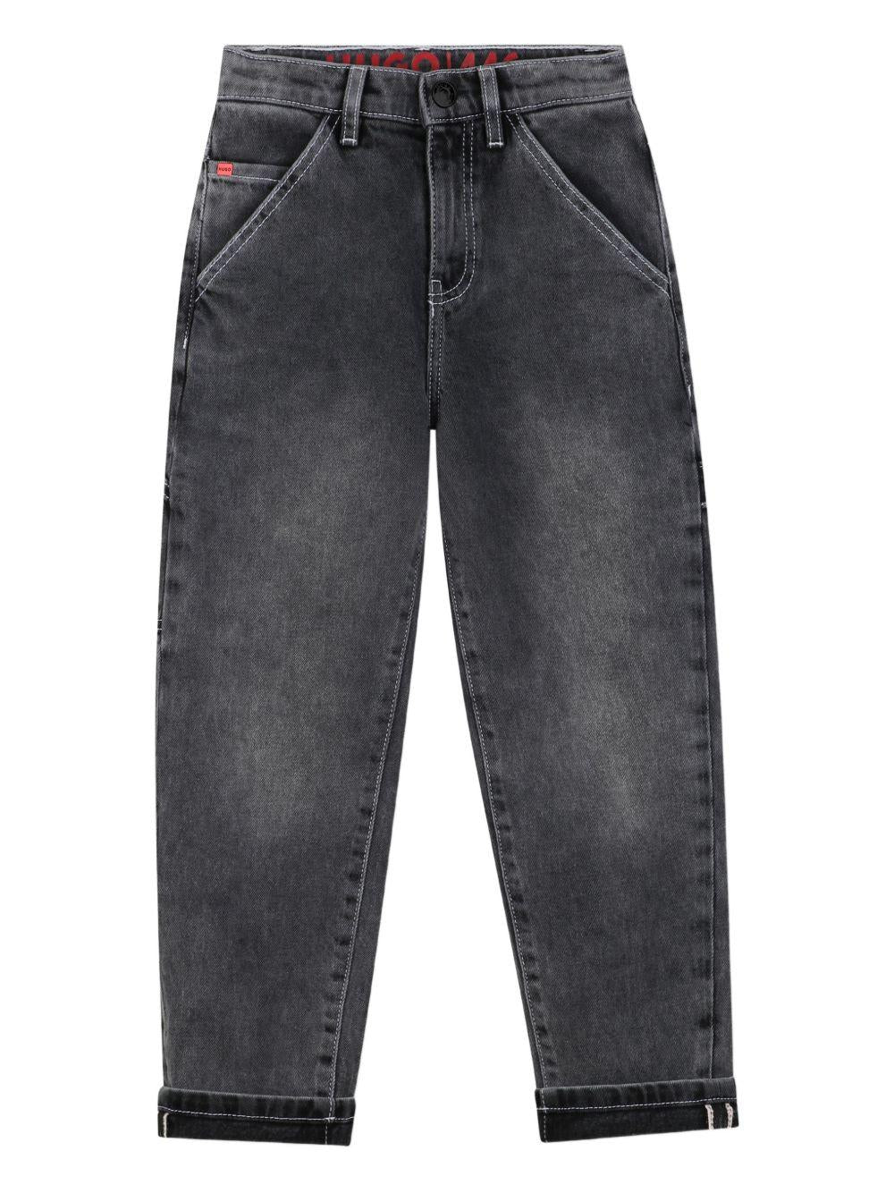 Jeans per bambino Hugo Kids grigi con effetto schiarito - Rubino Kids