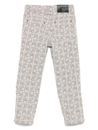Jeans per bambino John Richmond Junior grigio chiaro con stampa logo - Rubino Kids