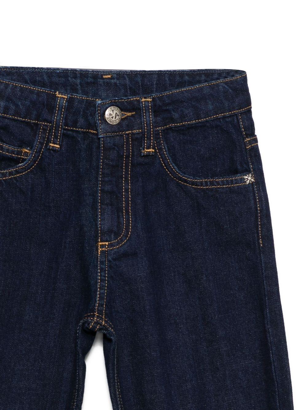Jeans per bambino John Richmond Junior in denim blu con cinque tasche - Rubino Kids