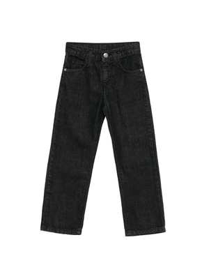 Jeans per bambino John Richmond Junior nero con placca logo