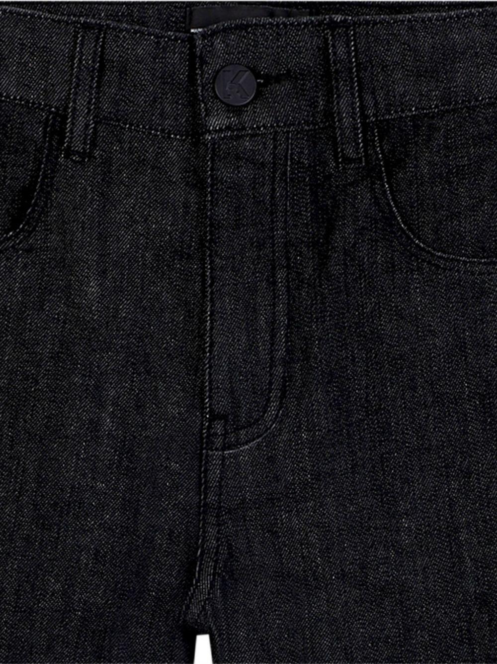 Jeans per bambino Karl Lagerfeld Kids nero con design a vita alta - Rubino Kids