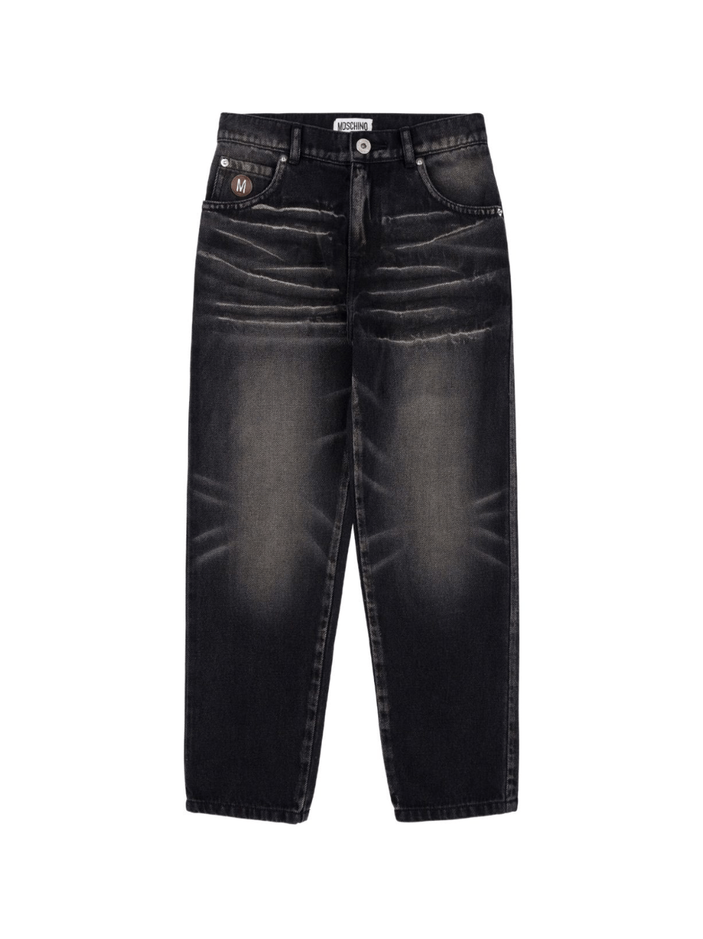 Jeans per bambino Moschino Kids neri con effetto vissuto - Rubino Kids