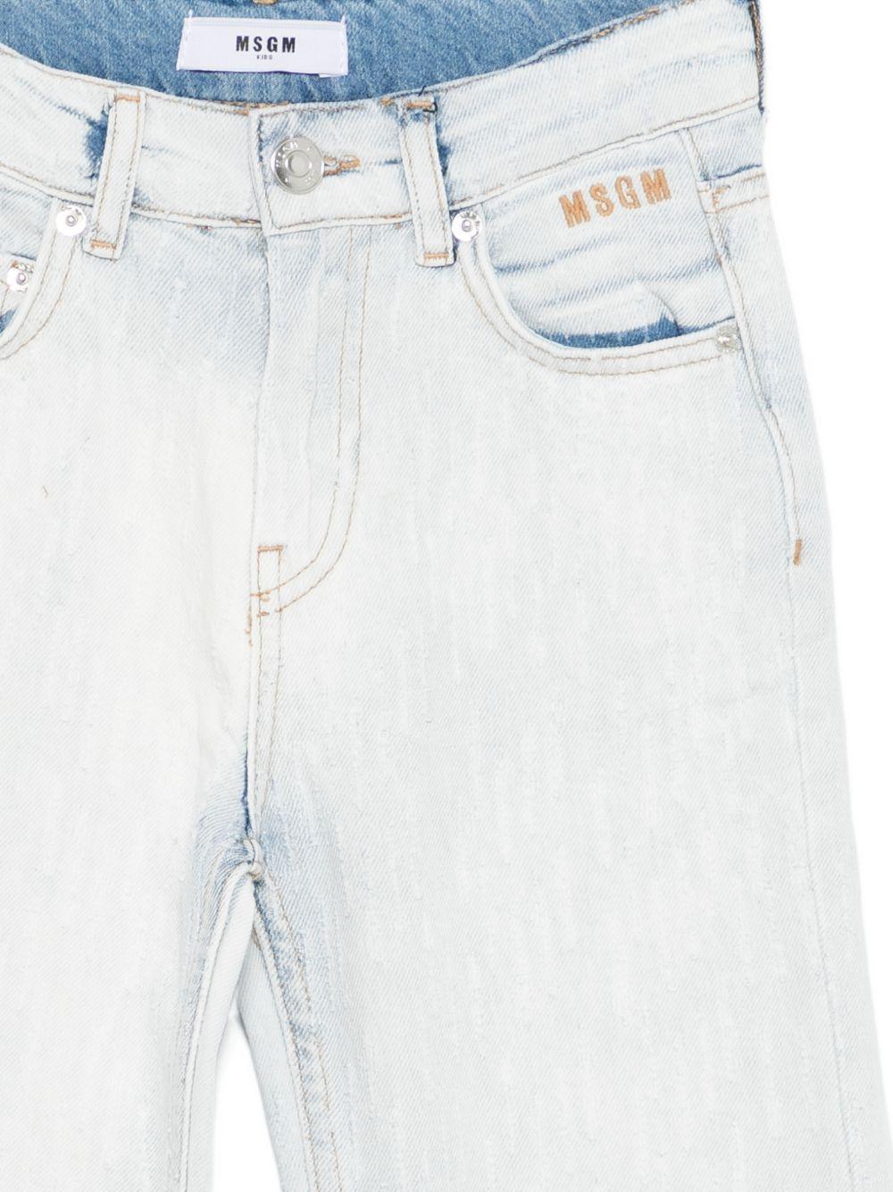 Jeans per bambino MSGM Kids denim con logo - Rubino Kids