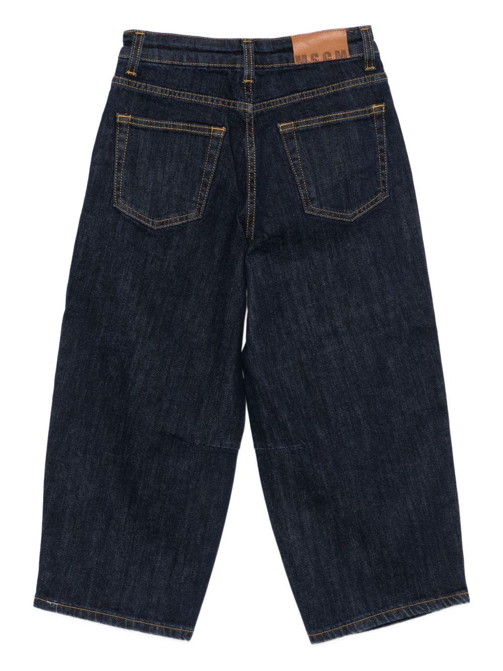 Jeans per bambino MSGM Kids denim con logo ricamato - Rubino Kids