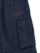 Jeans per bambino Off - White Kids denim cargo con patta nascosta - Rubino Kids