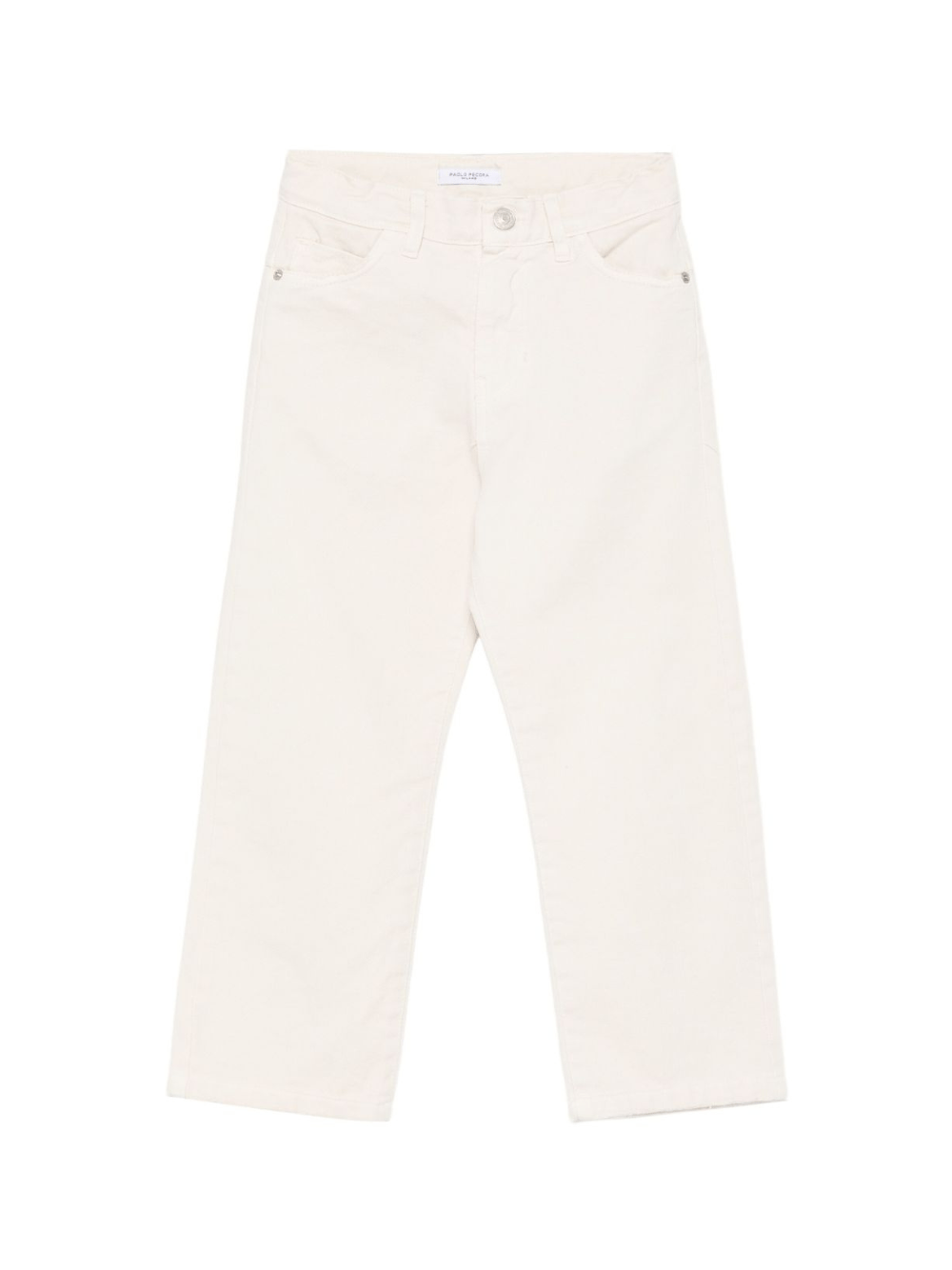 Jeans per bambino Paolo Pecora Kids bianco con orlo con taglio vivo - Rubino Kids