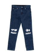 Jeans per bambino Stella McCartney Kids in denim con ricamo sul ginocchio - Rubino Kids