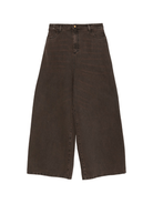 Jeans per donna Alysi marrone con applicazione posteriore con logo - Rubino Kids