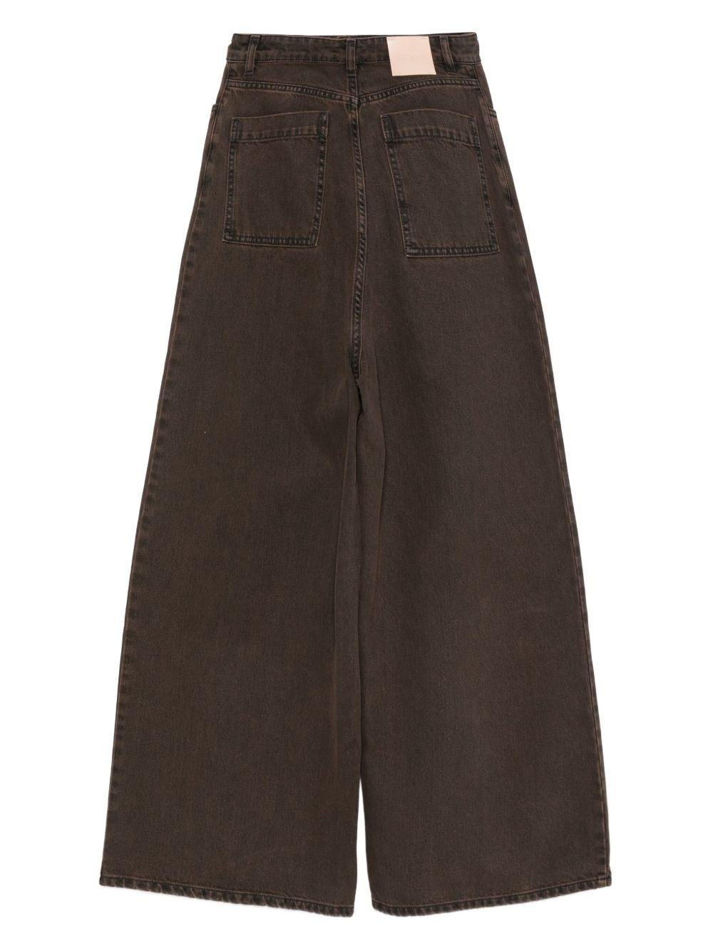 Jeans per donna Alysi marrone con applicazione posteriore con logo - Rubino Kids