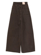 Jeans per donna Alysi marrone con applicazione posteriore con logo - Rubino Kids