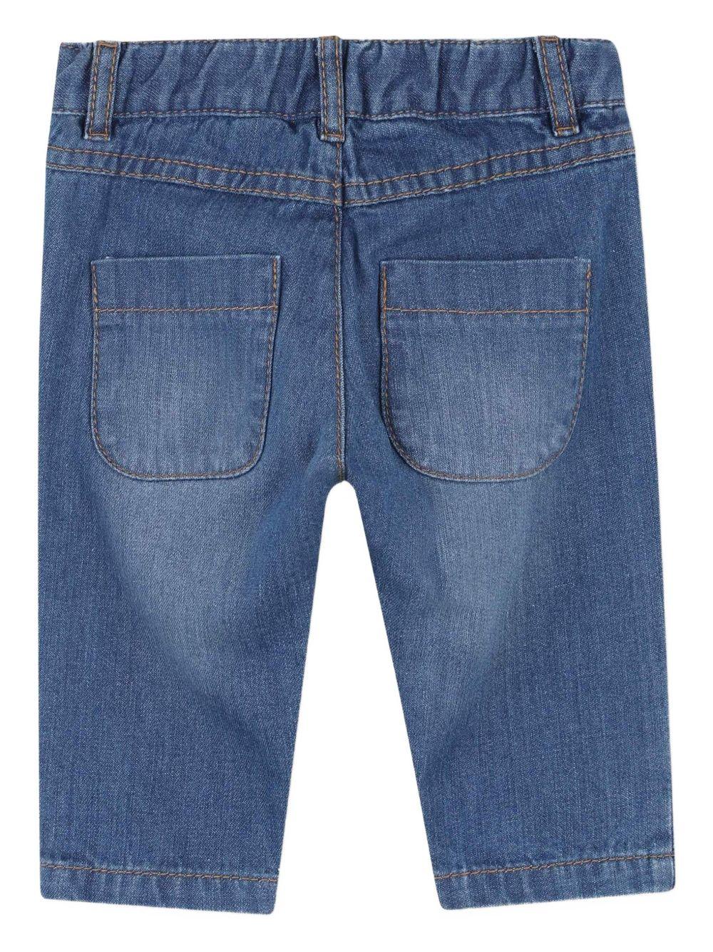 Jeans per neonata Chloé Kids denim con due tasche frontali - Rubino Kids