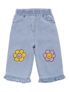 Jeans per neonata Stella McCartney Kids in denim con ruches - Rubino Kids