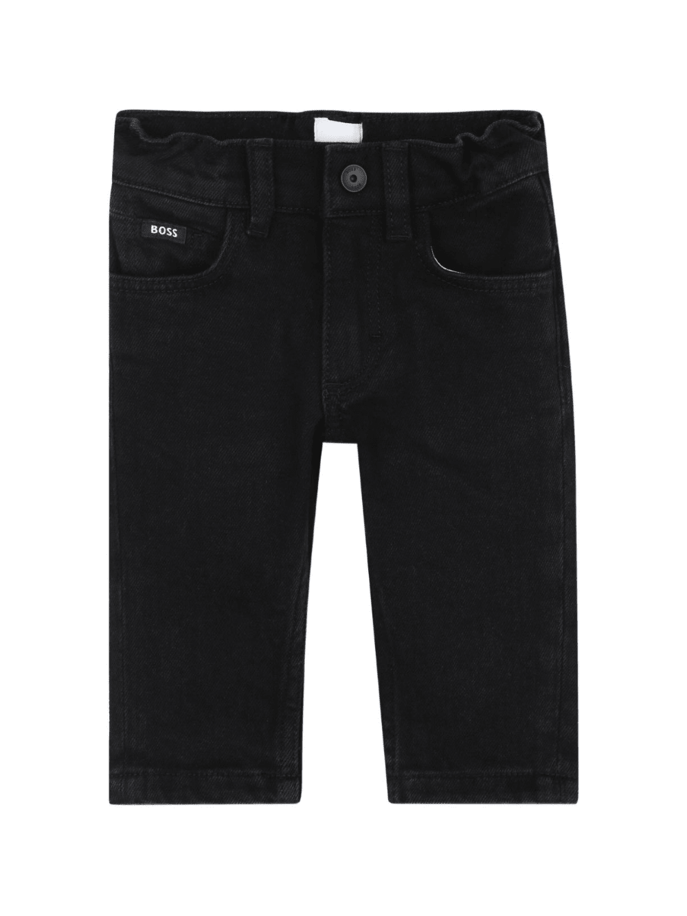 Jeans per neonato Boss Kidswear neri con applicazione posteriore con logo - Rubino Kids