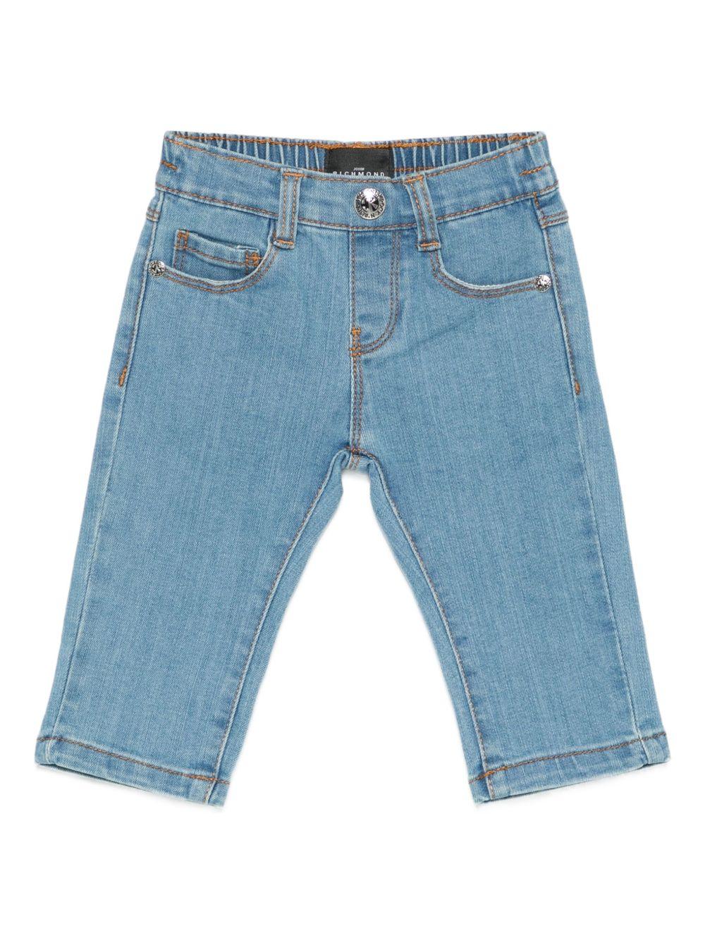Jeans per neonato John Richmond Junior in denim con logo sul retro - Rubino Kids