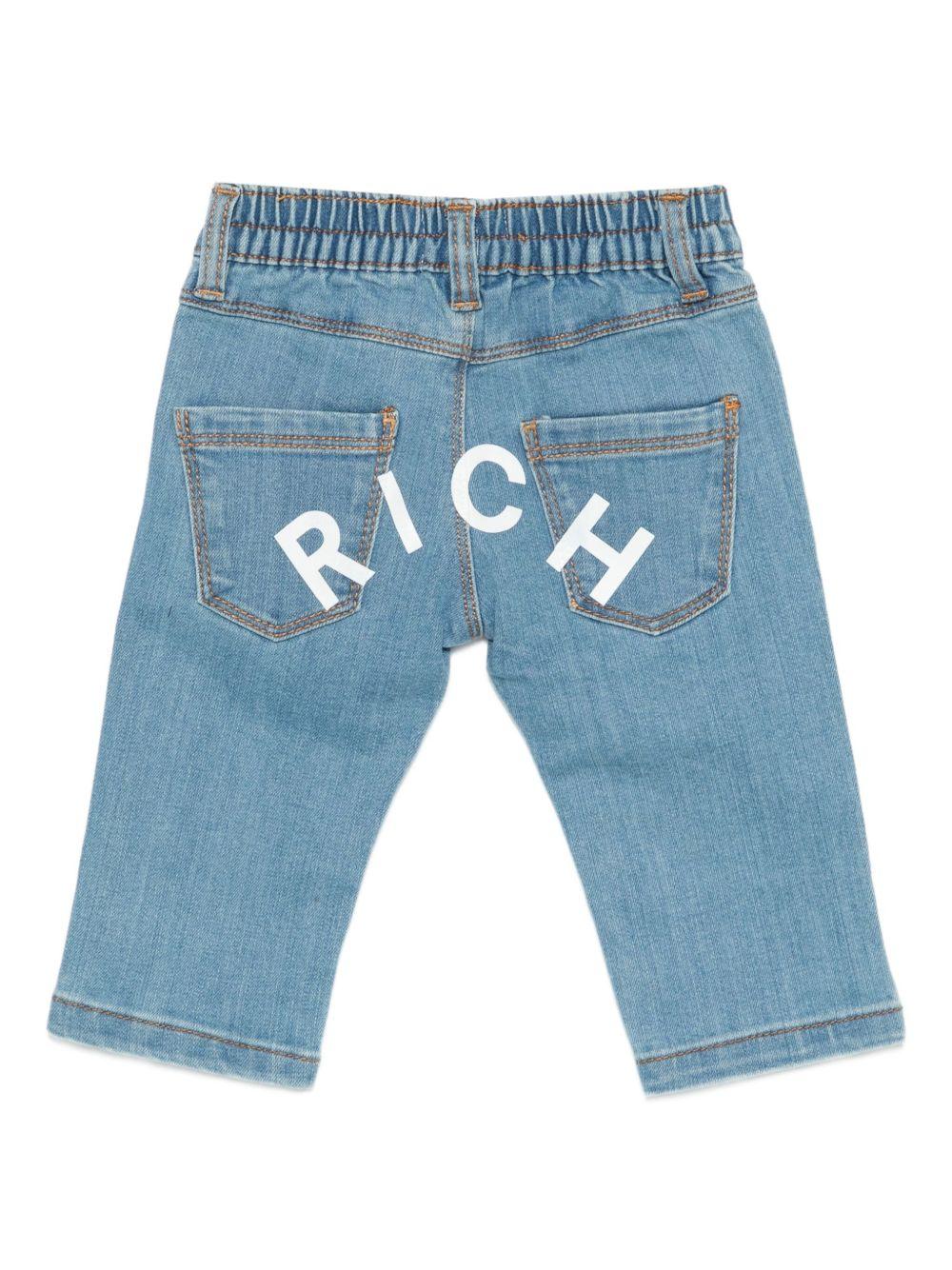 Jeans per neonato John Richmond Junior in denim con logo sul retro - Rubino Kids