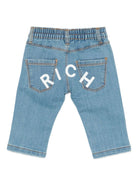 Jeans per neonato John Richmond Junior in denim con logo sul retro - Rubino Kids
