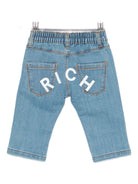 Jeans per neonato John Richmond Junior in denim con logo sul retro - Rubino Kids